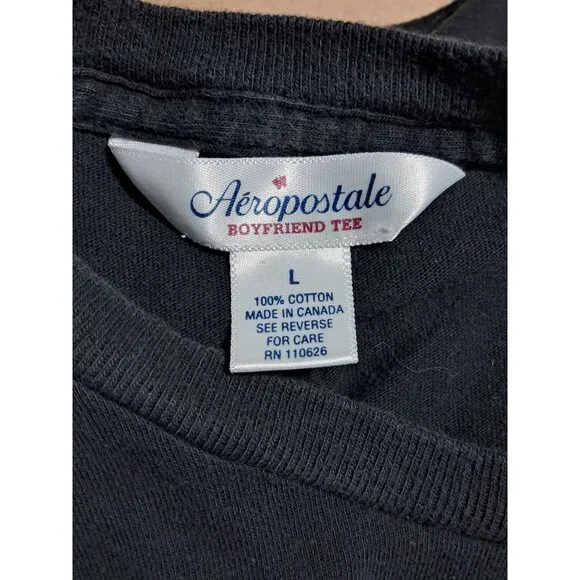 VTG Y2K Aeropostale Boyfriend Tee Size Large Cedar Pass Snow Park 1987 - Picture 2 of 9